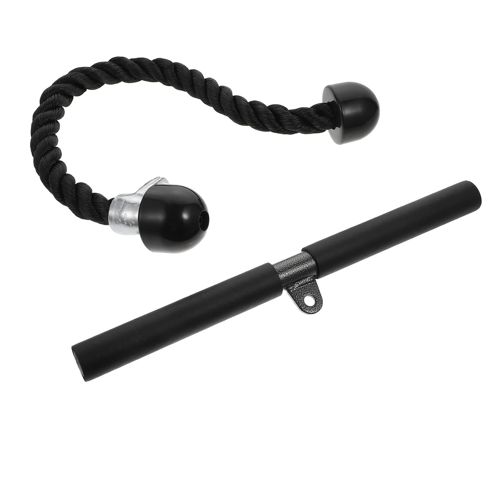Trizepsseil Zugseil mit Stange aus Stahl und Nylon für Fitnessgeräte Zubehör im Gym Zubehör mit Doppelgriffseil für Sommerstimmung Beim Home Gym Workout