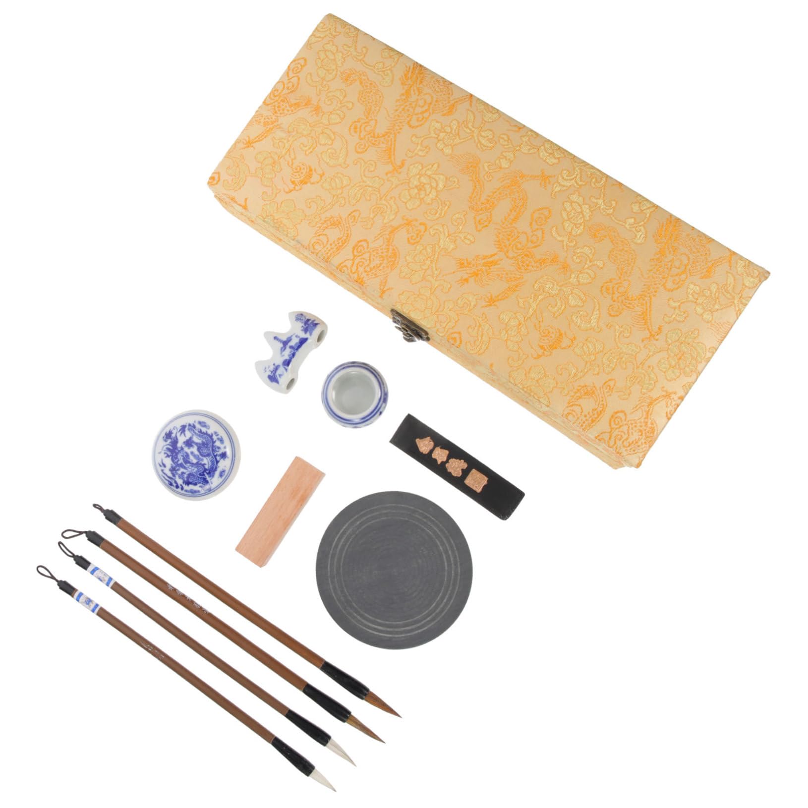 Set Pennello Inchiostro Cinese Bastoncino Calligrafia Pietra Pratica Studenti Scrittura Studio Leggero Resistenti Durevoli