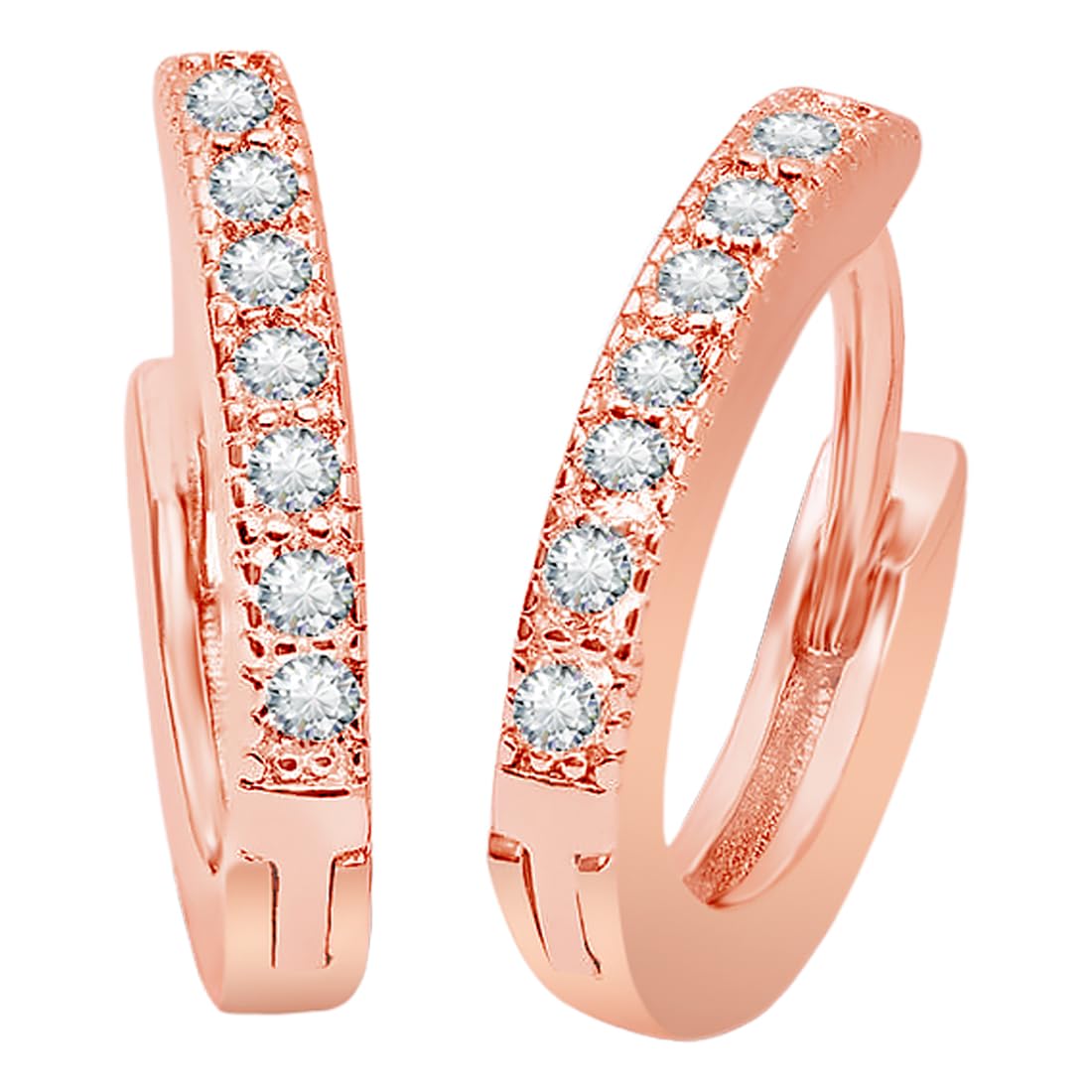 ZAVYA 925 Sterling Silver Cubic Zirconia Circular Rose Gold Plating Hoop Earrings | | Gift for Women and Girls | With Certificate of Authenticity and 925 Hallmark (B0C7KQ58WN) Amazon Price History, Amazon Price Tracker