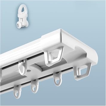 Double-Layer Thickened Curtain Track, One-Piece Double Track, Used for Room Partitions, Silent Curtain Straight Rod180cm2 * 90cm