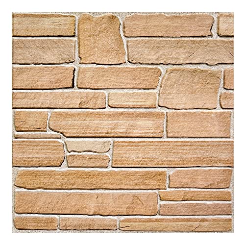 Commomy Urltra-Light - 10 azulejos de pared de piedra sintética 3D, 11.8 x 11.8 pulgadas, panel de pared texturizado de PVC con textura de piedra sintética para decoración de paredes interiores