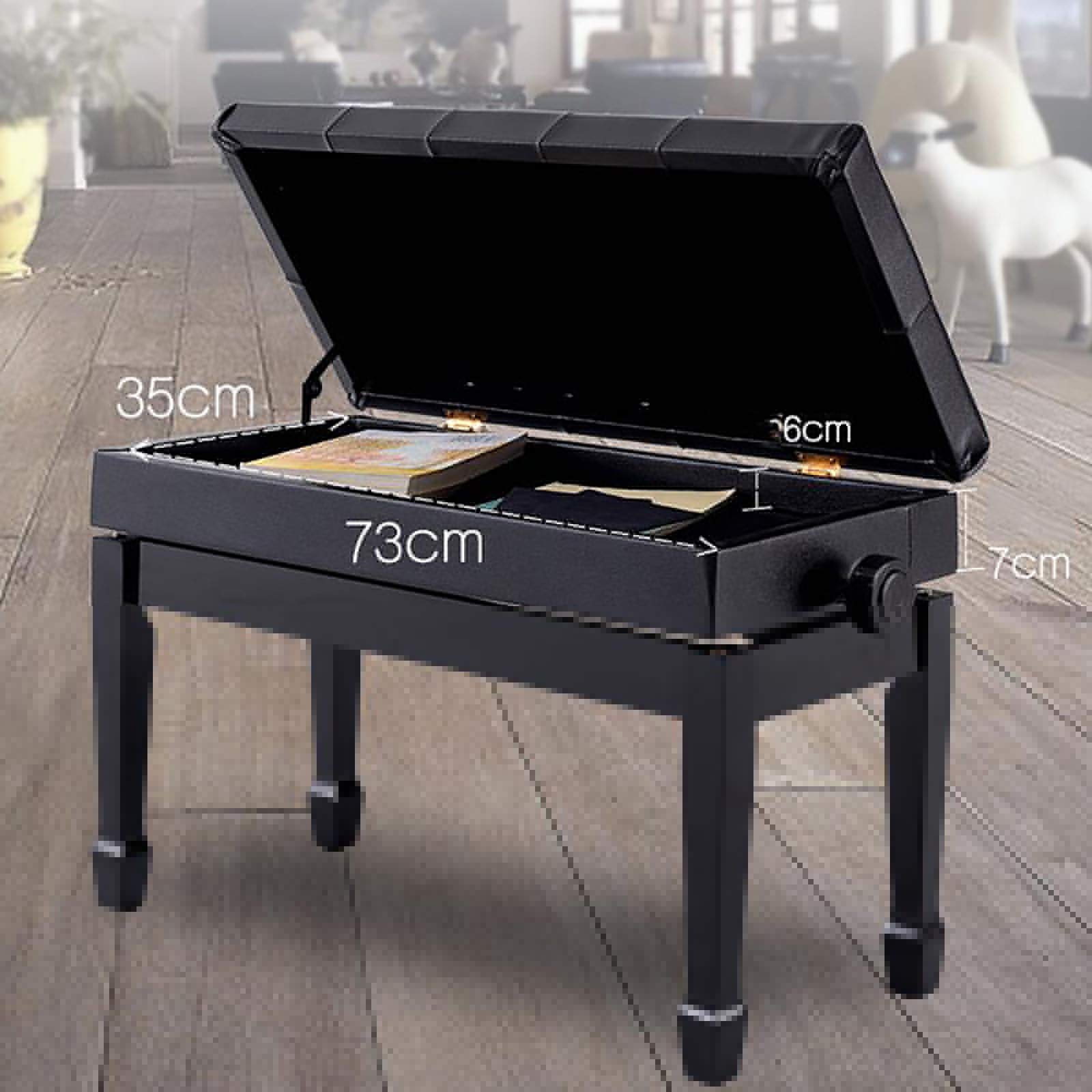 Tabouret de Piano Banc de Piano relevable Double Duo/Simple Tabouret de Piano Banc de Clavier Tabouret avec Hauteur réglable, siège rembourré en Cuir PU Compartiment de Rangement (Type 1 Personne)