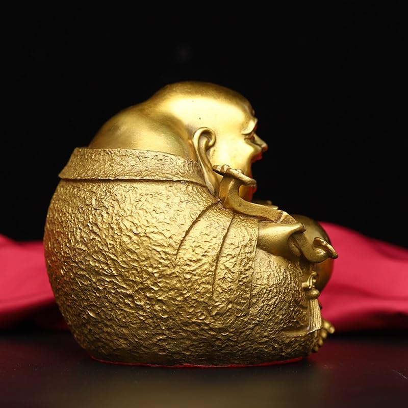 Posąg Buddy do wnętrz Rzemiosło Ozdoby Mosiądz Uśmiechnięty Budda Maitreya Budda Bodhisattwa Dekoracja Domu Statua Medytująca Statua Buddy Rzeźba (M)