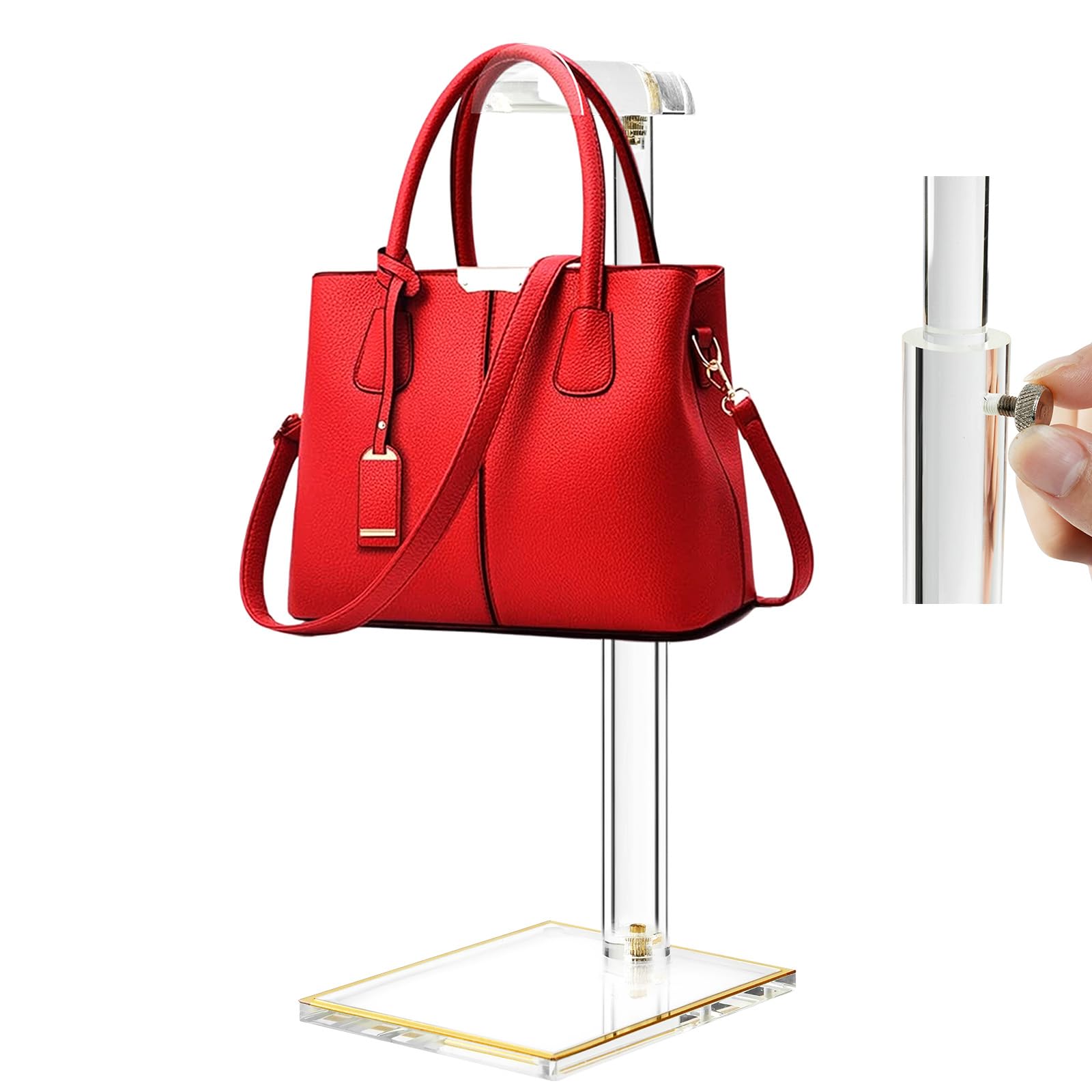 Acrylic Purse Display Stands, 14"-24" Adjustable Height Handbag - View #8