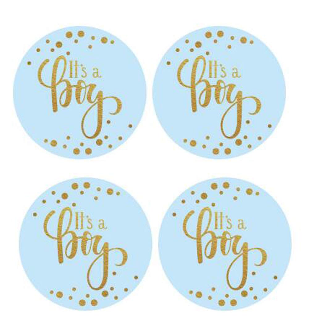 Shiningparty 2" Round 50 Pack Blue It's a Boy Label Stickers Baby Shower Party Sticker Labels Candy Stickers for Birthday Party Baby Shower Wedding Favors