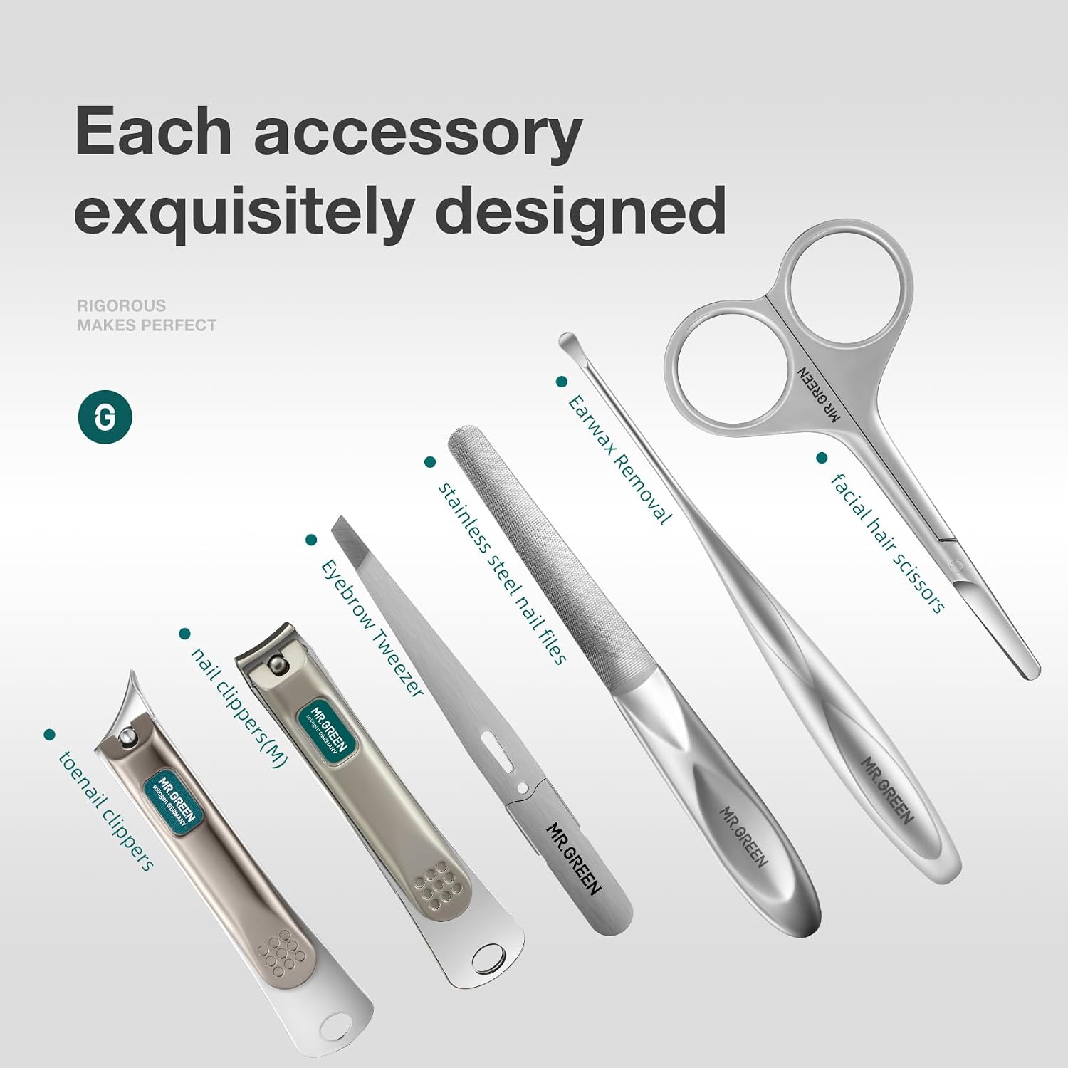 MR.GREEN Manicure Sets Light Luxury Nail Clipper Kits Personal Care Tools Fashion Contrasting PU Case (Mr-8884)