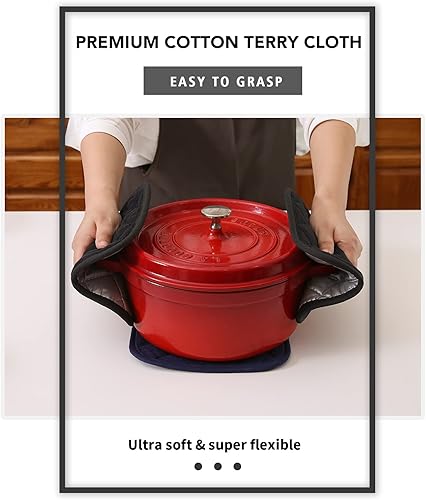 Miniatura 5 de Agarraderas de algodón, lavables a máquina, resistentes al calor, salvamanteles, para cocinar y hornear