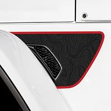Side Fender Vent Precut Topographical Map Decals Vinyl Stickers for Jeep Wrangler JL JLU 2018-2025 & Gladiator JT 2020-2025,Red