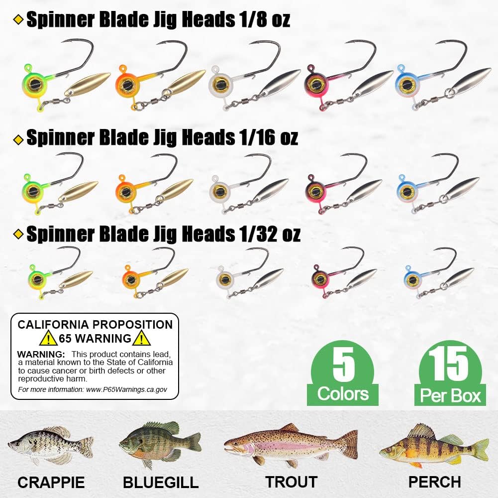 Crappie-Baits- Plastics-Jig-Heads-Kit-Shad-Minnow-Fishing-Lures-for Crappie-Panfish-Bluegill-40 &135 Piece Kit