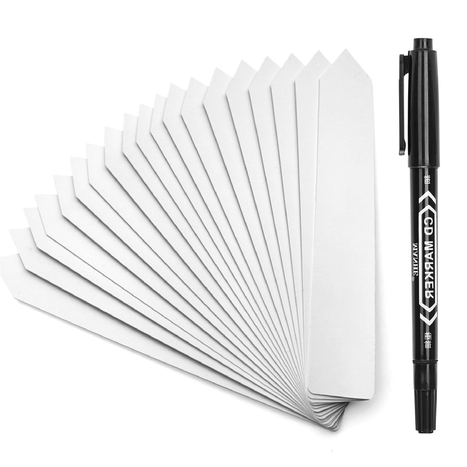 KINGLAKE 100Pcs White Plastic Plant Labels & Markers, 10x2cm, Waterproof, Reusable, Ideal for Herb, Seed, Flower, Potted Plants — view 11