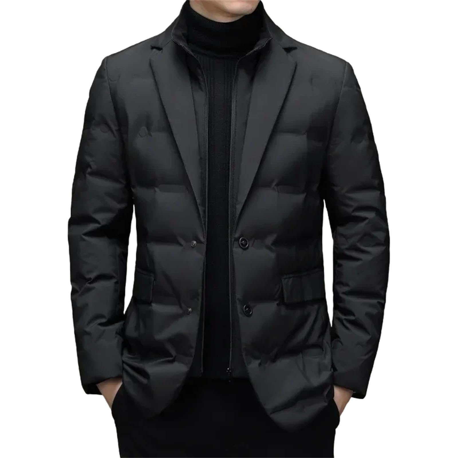 Doudoune chaude deux pièces homme hiver col montant business