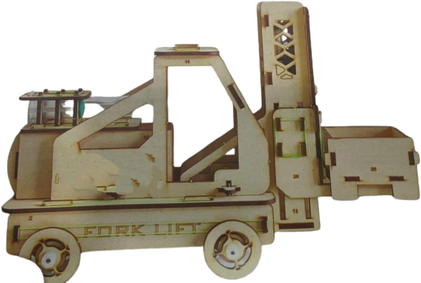 CurioToys Wooden Forklift DIY Model Kit Toys for Kids, Adults Age 8-9-10-11-12-13-14-15 Years STEM Educational & Construction Based Project Wood Craft Assemble Gifts for Boys & Girls