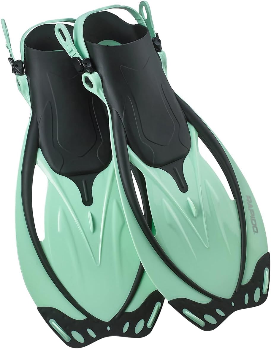 Rapido Marine Open Heel Adjustable Fins - Mint, Small/Medium