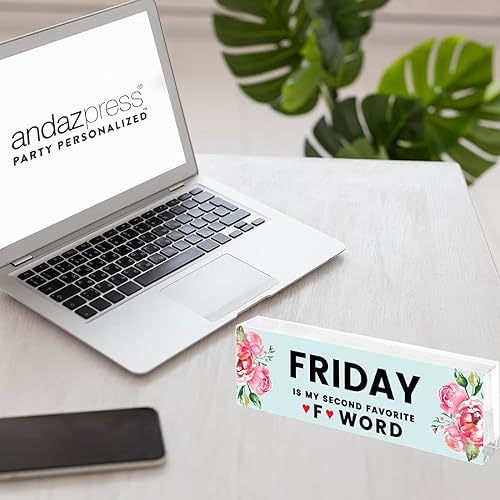 Vista 109 de Andaz Press Funny Office Desk Plate, Petty AF placa de acrílico para el hogar, escritorio, jefe, jefe, compañero, trabajo, divertido letrero