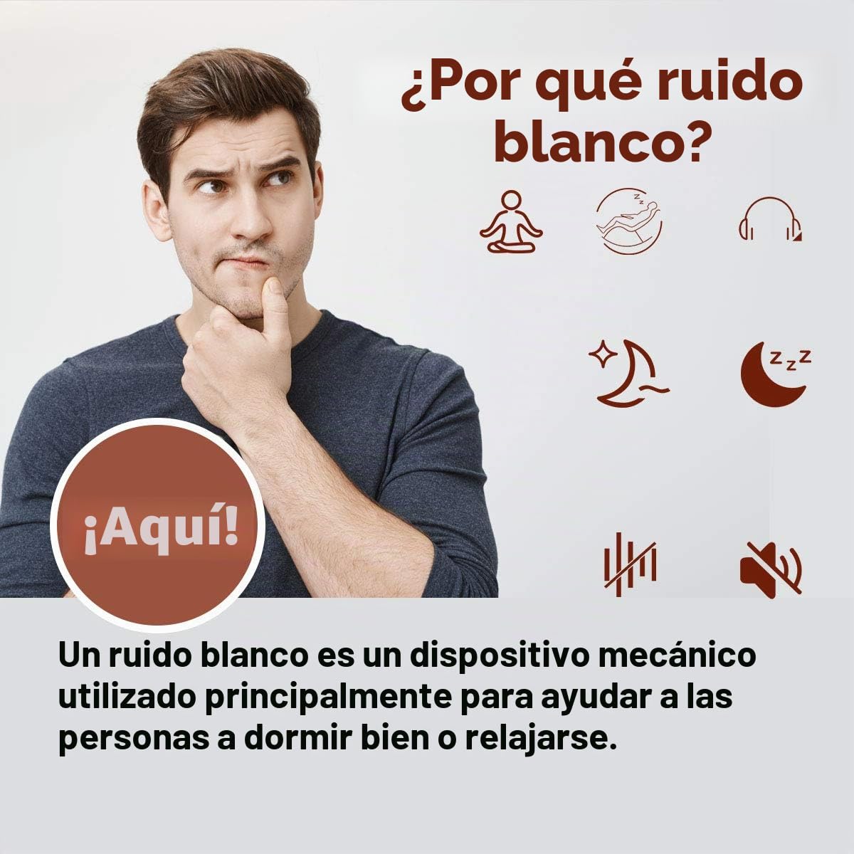 Magicteam Máquina de ruido blanco con 20 sonidos relajantes naturales sin bucle y función de memoria, 32 niveles de volumen, temporizador de sonido, terapia para bebés, niños y adultos