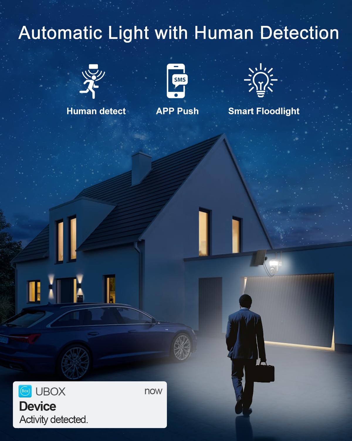 3G/4G LTE Videocamera Sorveglianza Esterno con SIM, 4MP Telecamera Esterno con Pannello Solare, 360° PTZ Visione Notturna a Colori, Rilevamento Umano, Tracciamento Automatico, 10000mAh (Nero)