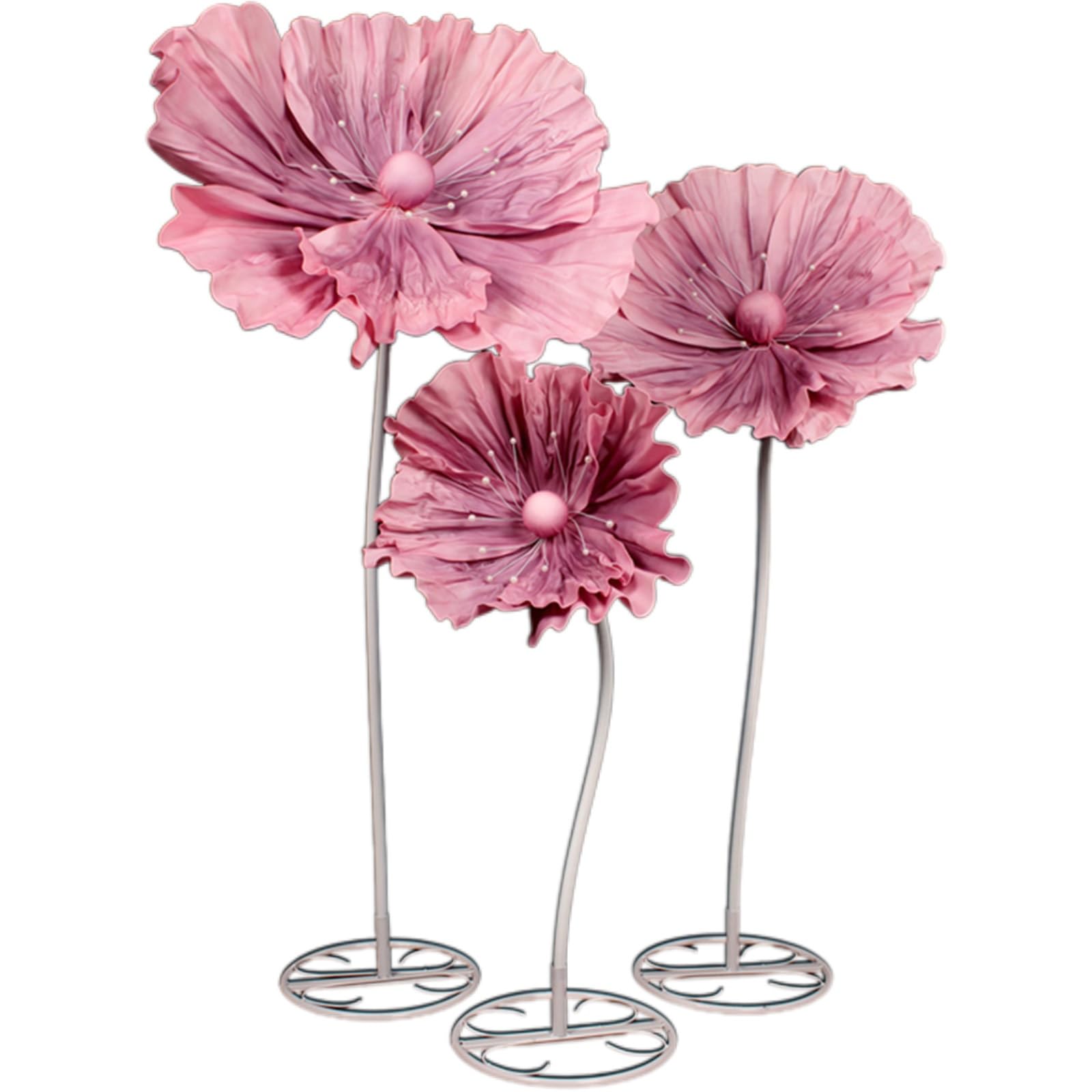 Fiori Giganti per la Decorazione Artificiali in EVA Fioris Sintetici con Base per Compleanno Matrimonio san Valentinos Festa Della Mamma Matrimonio(Pink)
