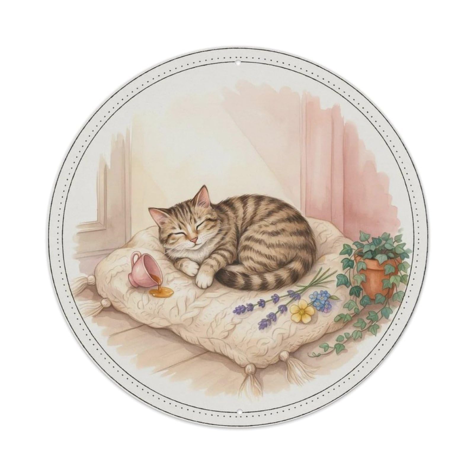 Home Is Where My Cat Is Metal Tin Sign Plaque