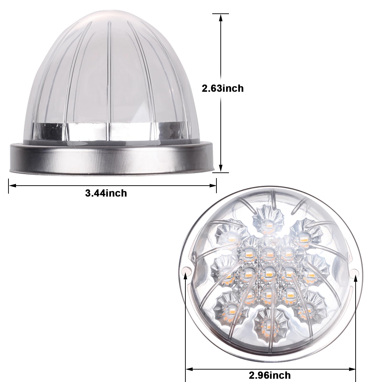 琥珀 ② Amazon.com: 2 件雙革命琥珀色轉向信號和標記為白色輔助17 個LED