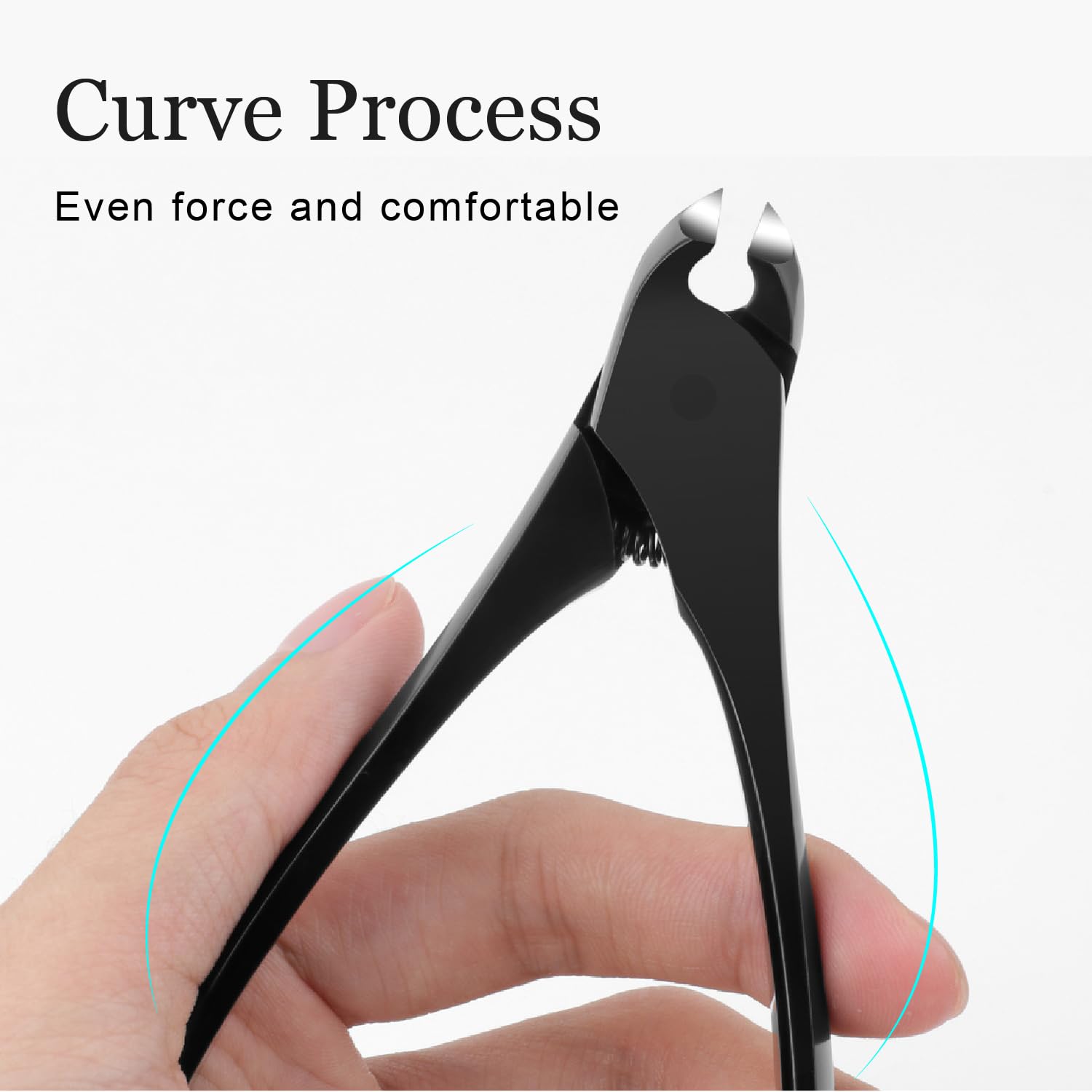 Precision Toenail Nipper for Thick & Ingrown Nails – Large Handle Stainless Steel Nail Cutter for Manicure & Pedicure, Ergonomic Design, Black, SUNDEN SD1819