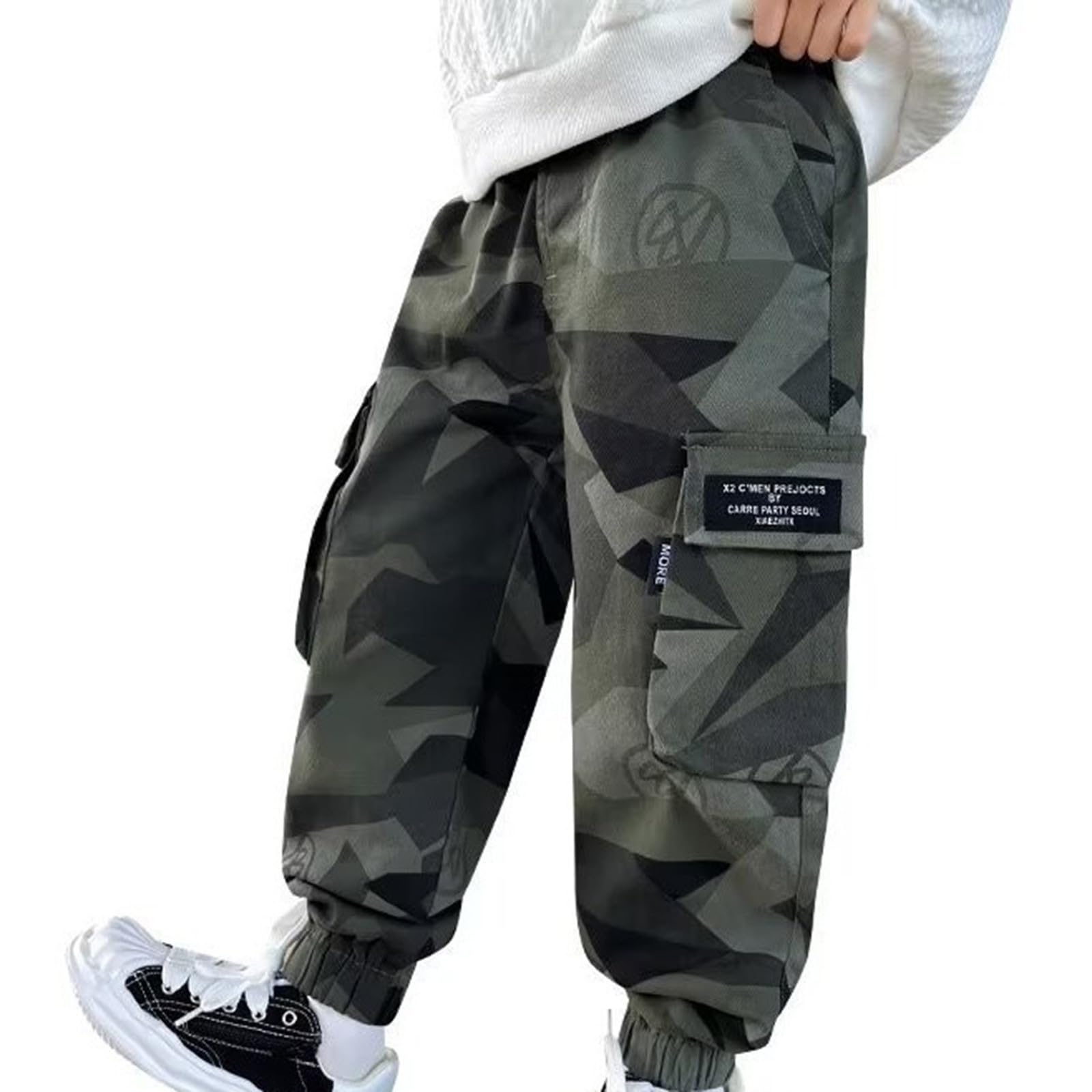 Pantalon cargo pour garçon en coton confortable style loisirs