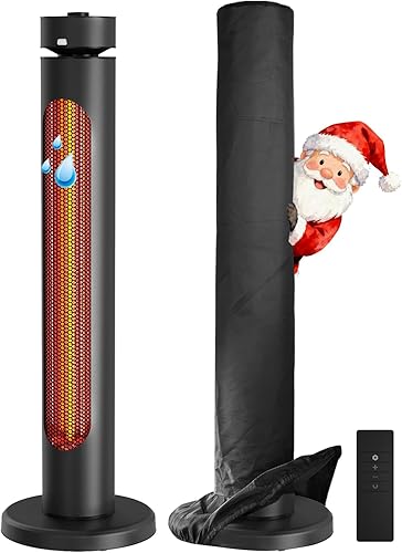 Calentador portátil infrarrojo para exteriores, 1500 W, 8 niveles de calor, temporizadores de 8 horas, tubo de fibra de carbono, protección contra