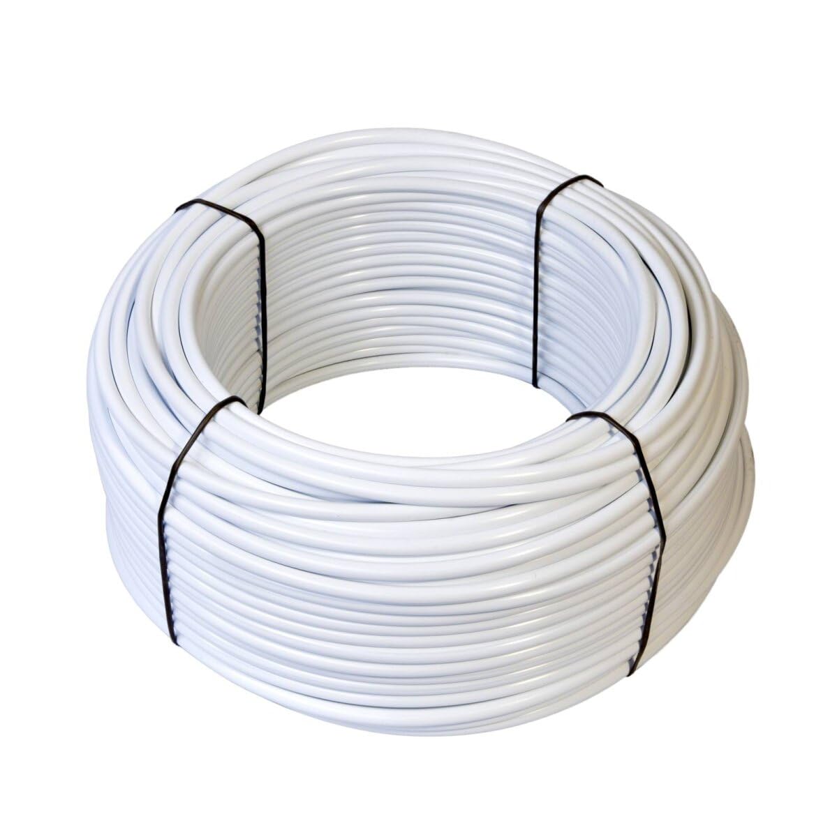 Weedness Blumat, tubo di alimentazione bianco, 50 m – 8 mm, sistema di irrigazione per vacanze, erogatore di acqua, coni di argilla, irrigazione per piante in vaso, piante, balcone