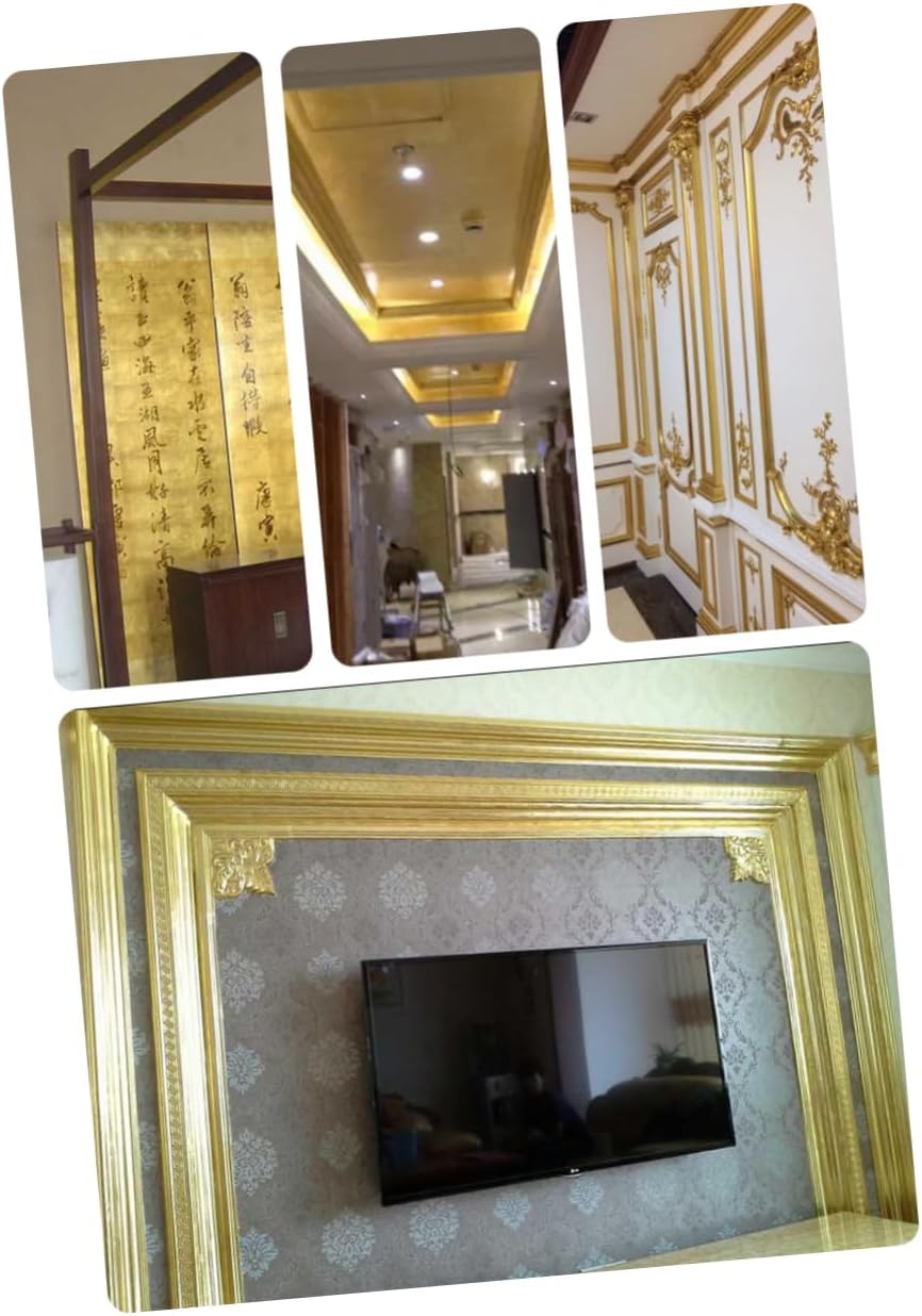 AKOOSY Imitation Gold Leaf Sheets 14x14CM 100 Pack for Art and Crafts Decoration Gilding and Furniture Projects for DIY and Creative Designs