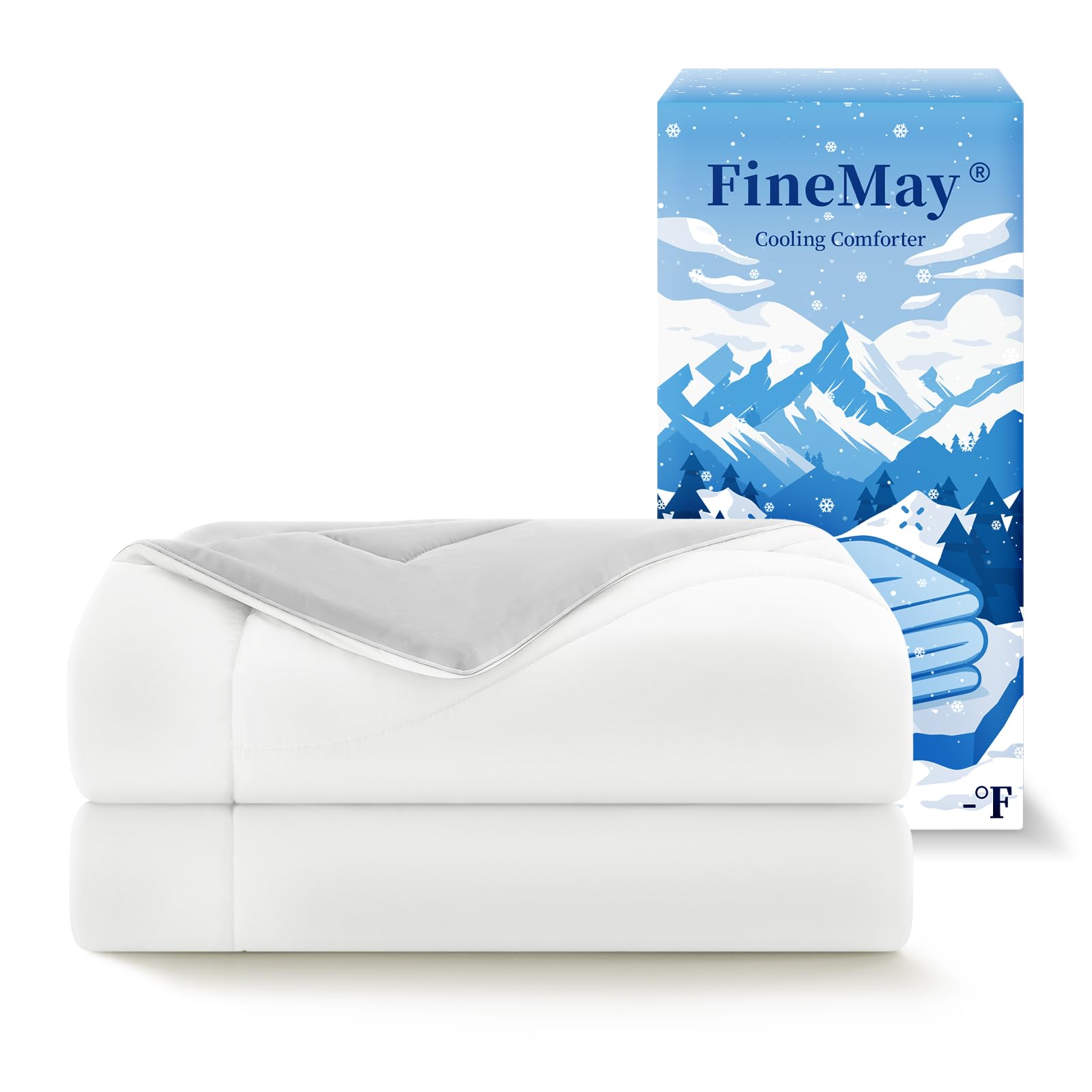 Cooling Comforter Queen Size for Hot Sleepers, 108"x90", White