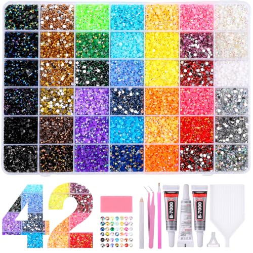 Naler 42-Color 32000Pcs Bedazzling Kit, 3MM Flatback Rhinestones for Crafts