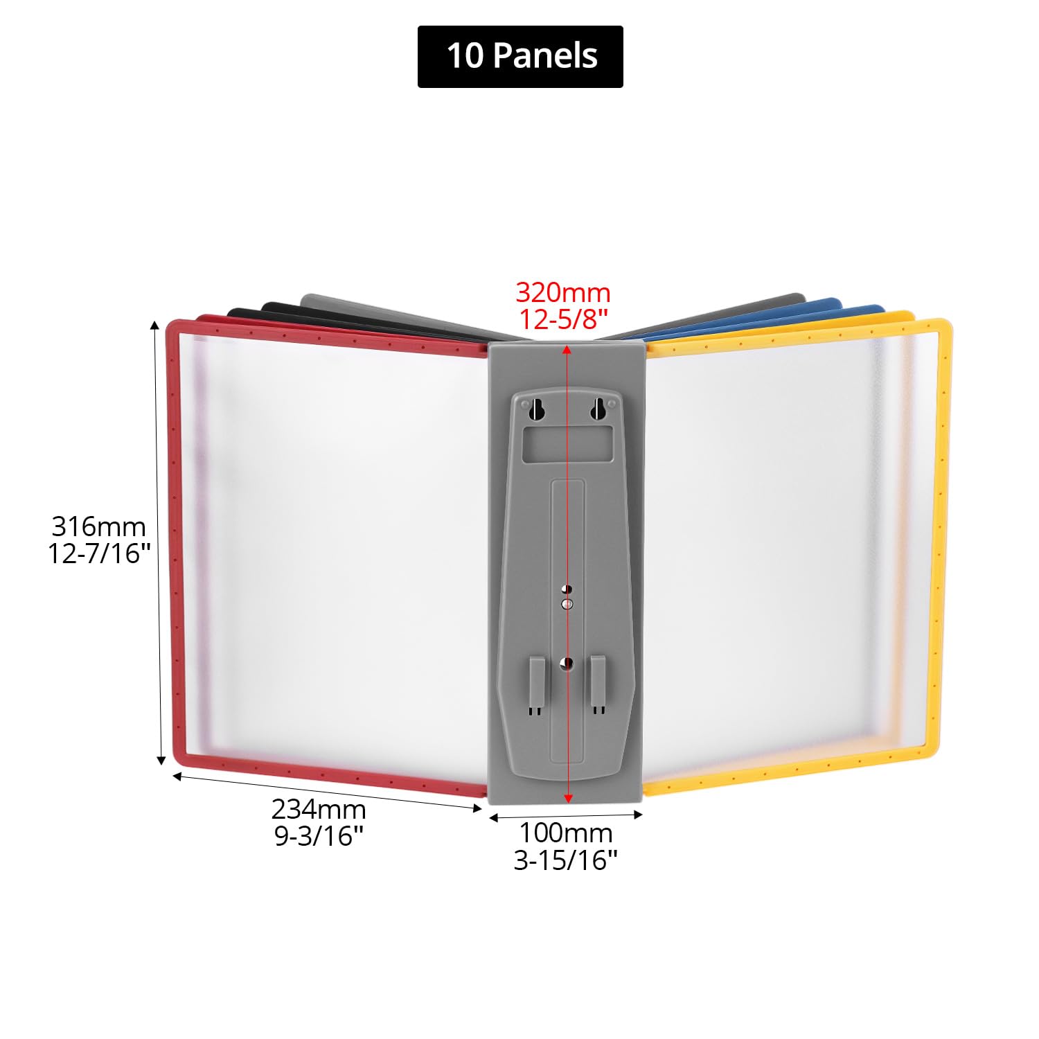 QWORK Système de Porte Document Mural 10 Panneaux d'Affichage A4