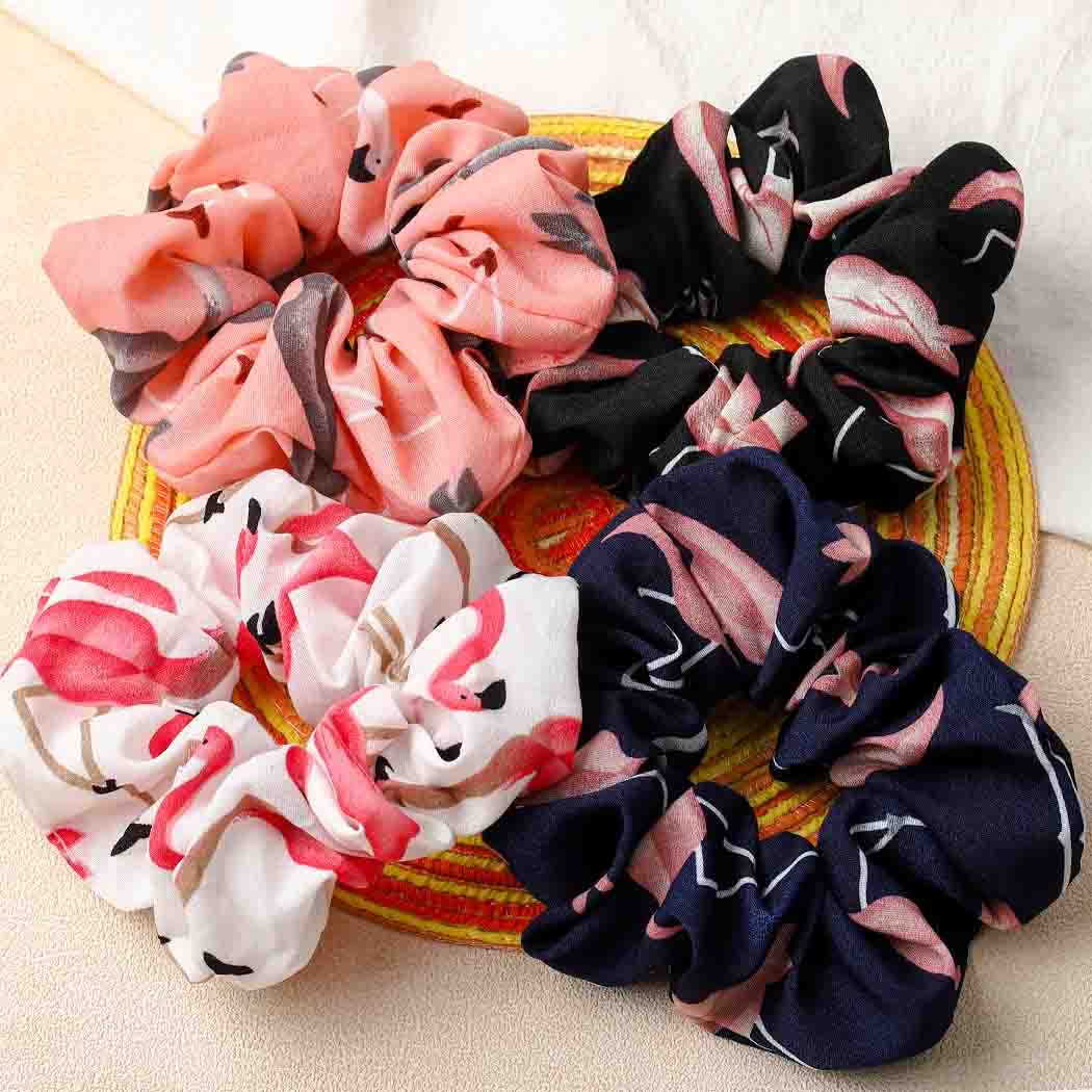 Amazon.com : Outyua Flamingo pattern Hair Scrunchies Elastic 