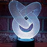 SUAVER RGB 3D 7-Color Gradual Changing LED Touch Switch Visualization Illusion Atmosphere Light Desklamp Nightlight Home Decoration Household Lights