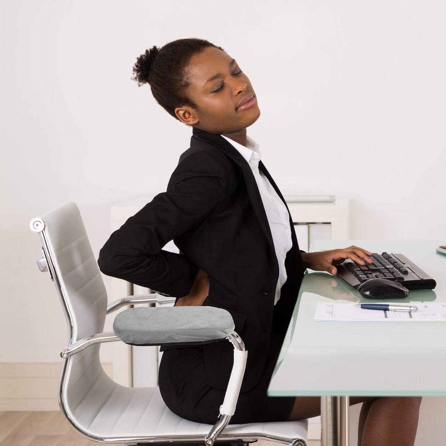 2pcs Thick Memory Foam Office Chair Arm Pads for Desk Comfort