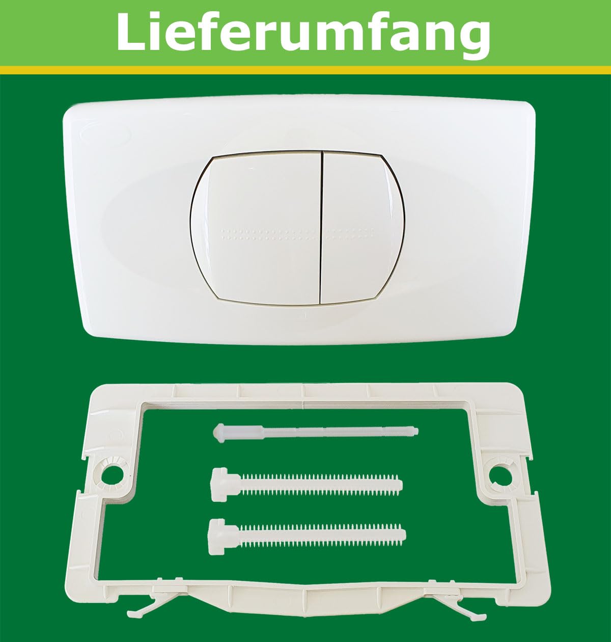 LIV Push Plate for Isosan/Verosan Flush-Mounted Cistern with 2 Quantities (2 Buttons), White - Image 3