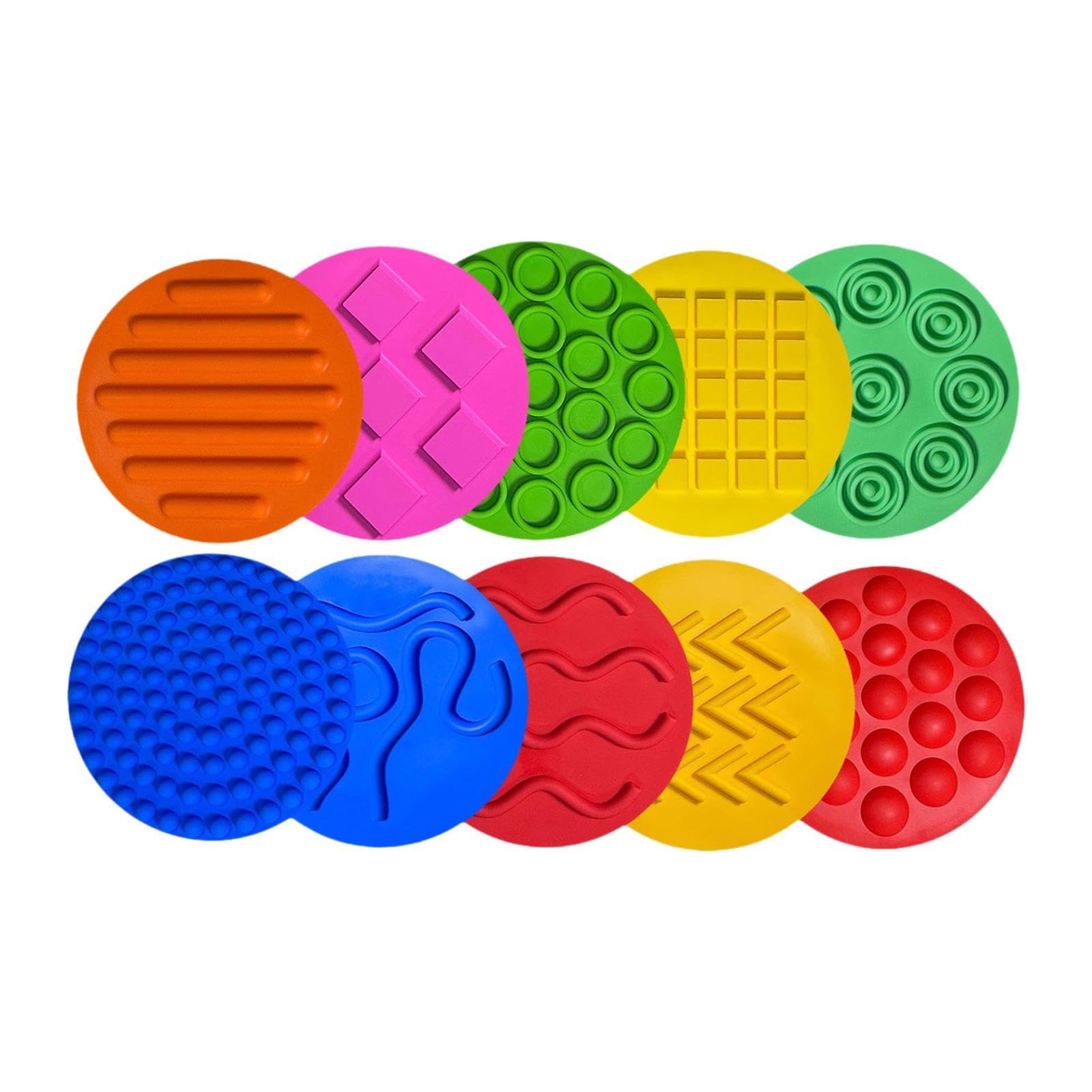 10 Stück Sensory Mat Sensorikpads Kreisscheiben Touchmatten Spielplatten für Lernfördernde Aktivitäten für Kinder Kindergarten Vorschulgruppe