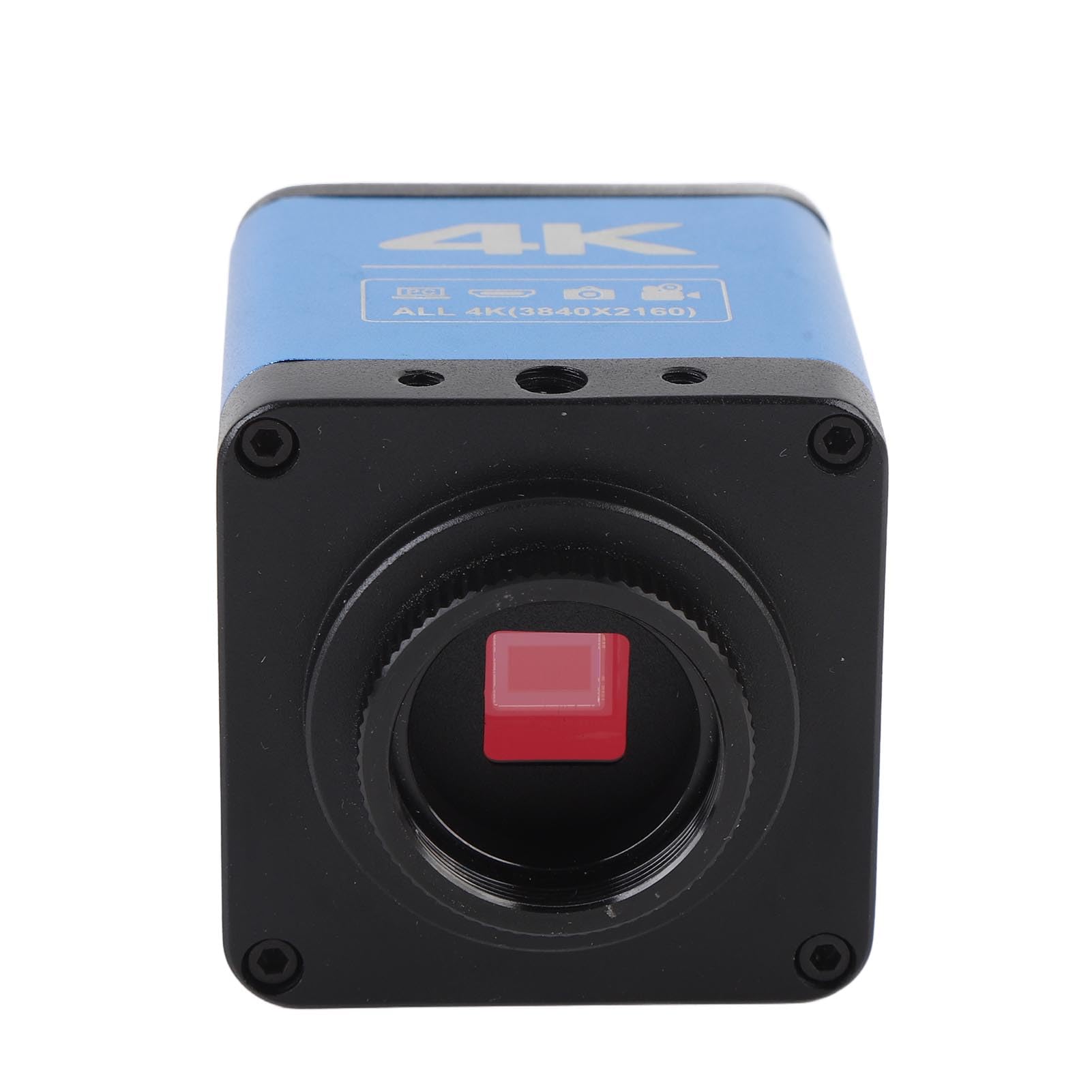 Akozon Cámara de Microscopio Industrial 8MP HD Multimedia USB 4X Zoom Cámara de Microscopio Digital para Inspección Profesional (Enchufe de la UE)