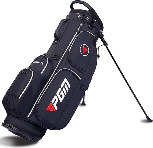 PGM Bolsas de golf, bolsa de soporte de golf con divisor de 5 vías, bolsa de golf ligera con correa y soporte, bolsa de golf resistente al agua para