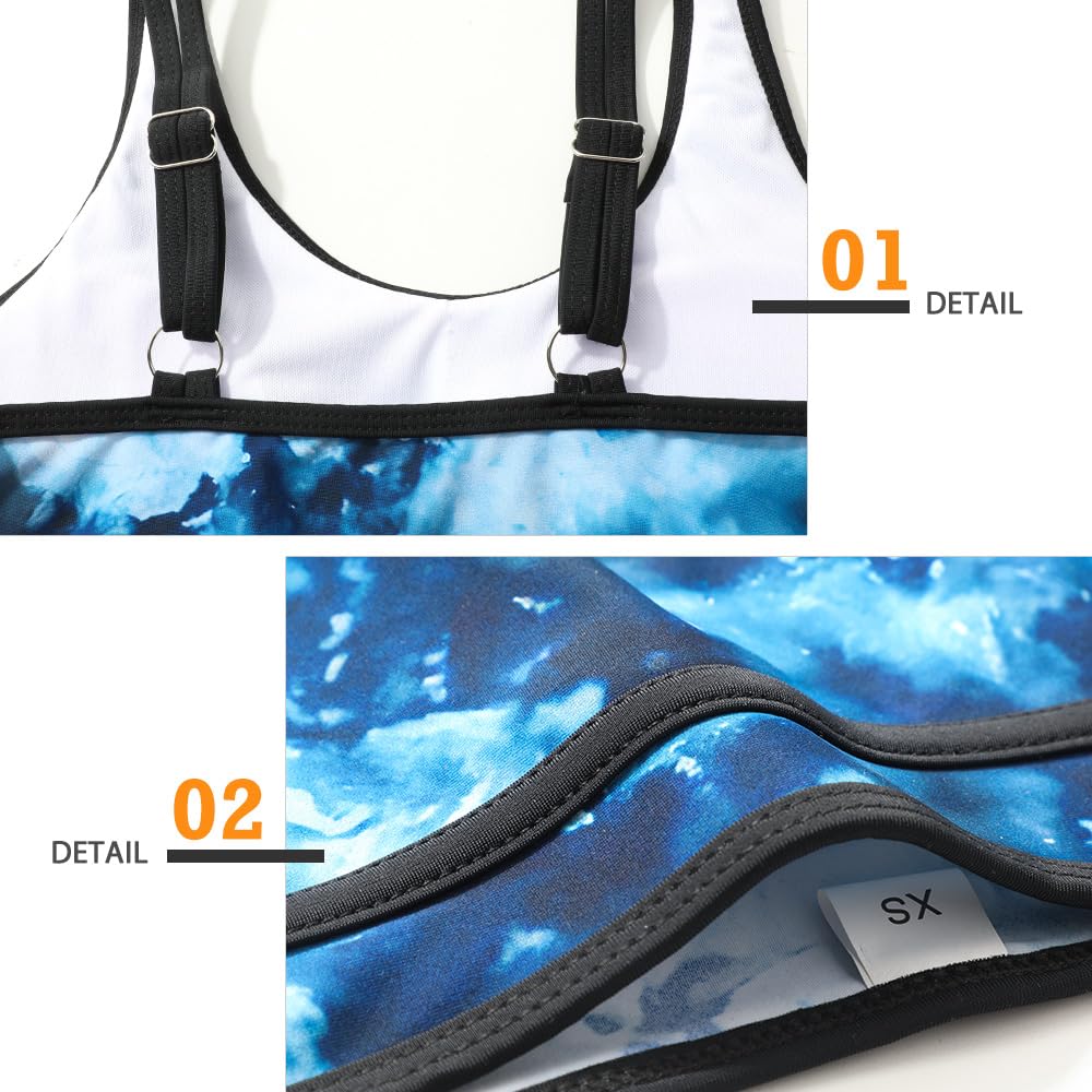 Genfien Traje de Baño para Mujer Conjunto de Bikini Push Up Cintura Alta Bikini Sexy Control de Vientre