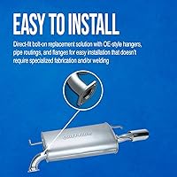 Vista 5 de Walker Silenciador de flujo silencioso SS 21054 Ajuste directo para tubo de escape de 3" de entrada (ID) y 3" de salida (ID) para Dodge Ram 2500