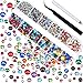 Produktbild Jovitec 2000 Stück Hot Fix Glas Flache Rückseite Strasssteine HotFix Runde Kristall Edelsteine 1,5-6 mm (SS4-SS30) in Aufbewahrungsbox mit Pinzette und Pflücken Strass Pen (Mehrfarbig)