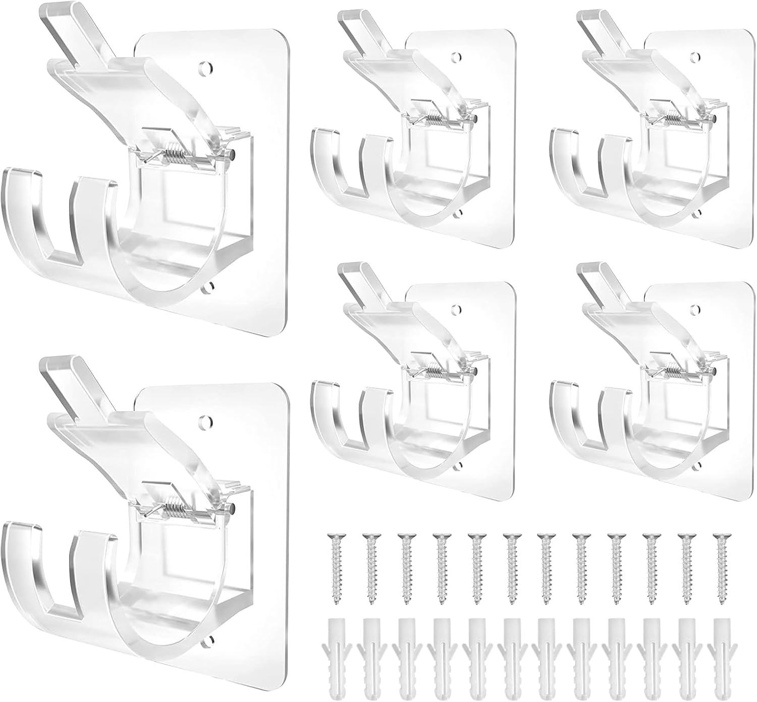 ZTTXL 6 PCS Curtain Rods No Drilling, Self Adhesive Curtain