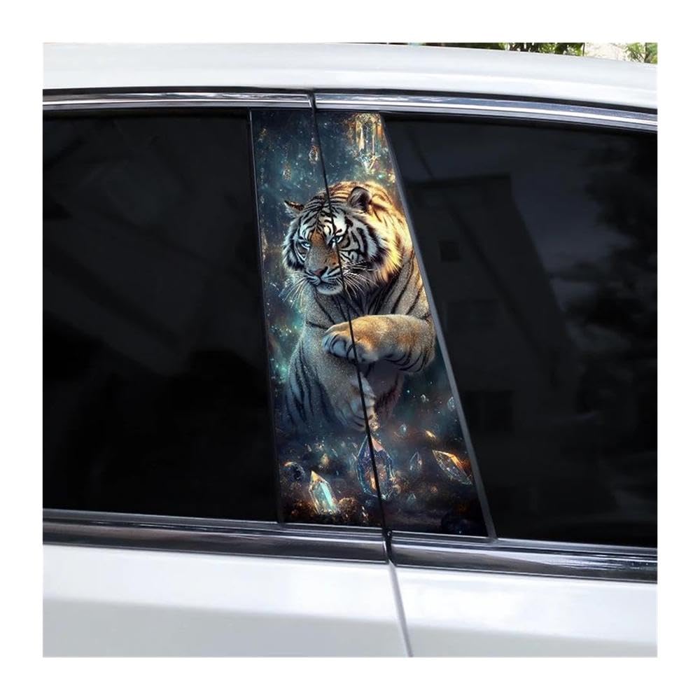 Decorative Items 1pair DIY Car B-Pillar Decorative Stickers Lion Animal Car Door Pillar Waterproof Stickers(E)