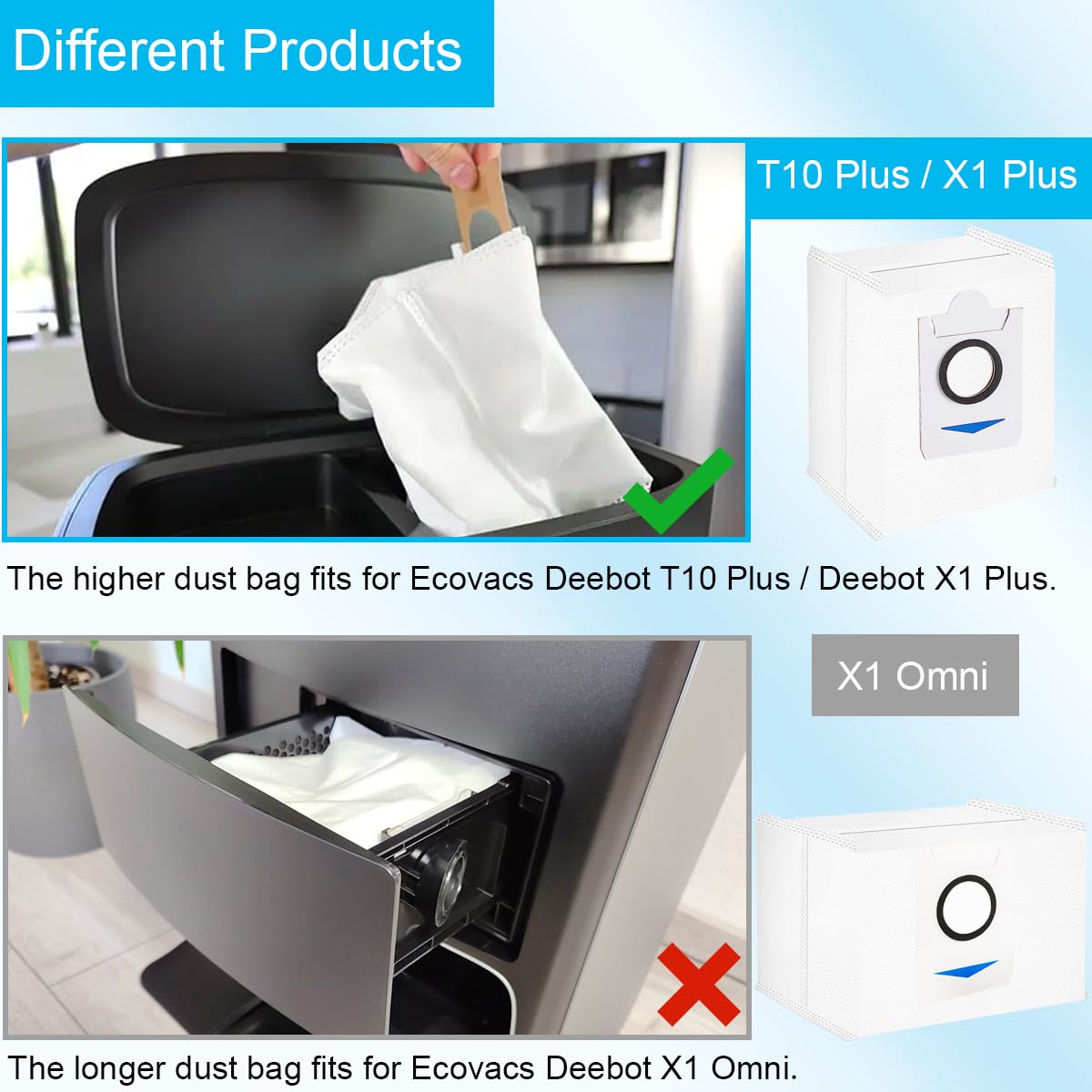 Amazon | EATBALE 掃除機バッグ 対応Ecovacs Deebot T10 Plus、対応 