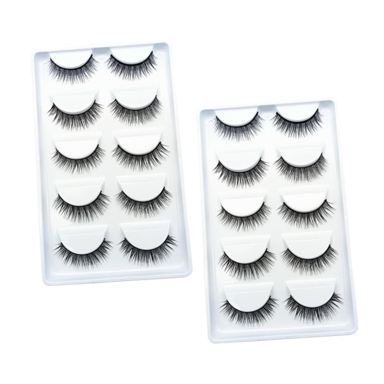 SHERCHPRY Naturels Noirs en Fibre Chimique Effet Réaliste 10 Paires de Faux Cils Faciles à Utiliser, Adaptés Maquillage Personnel et Professionnel