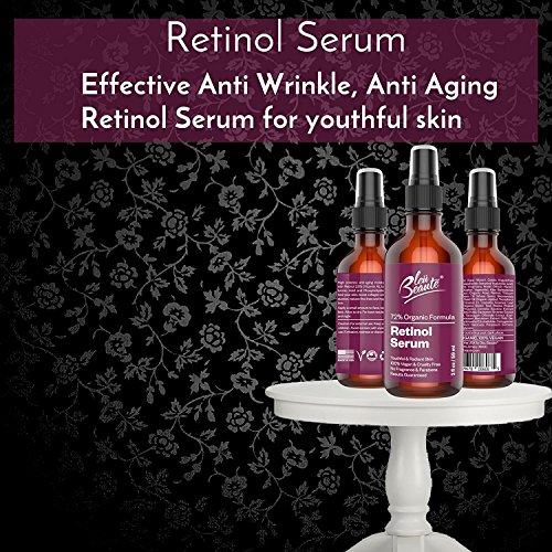 Retinol Serum (2.5%) by Bleu Beauté - High potency anti-aging and anti-wrinkle moisturizing serum - for spots and wrinkles (2 OZ)