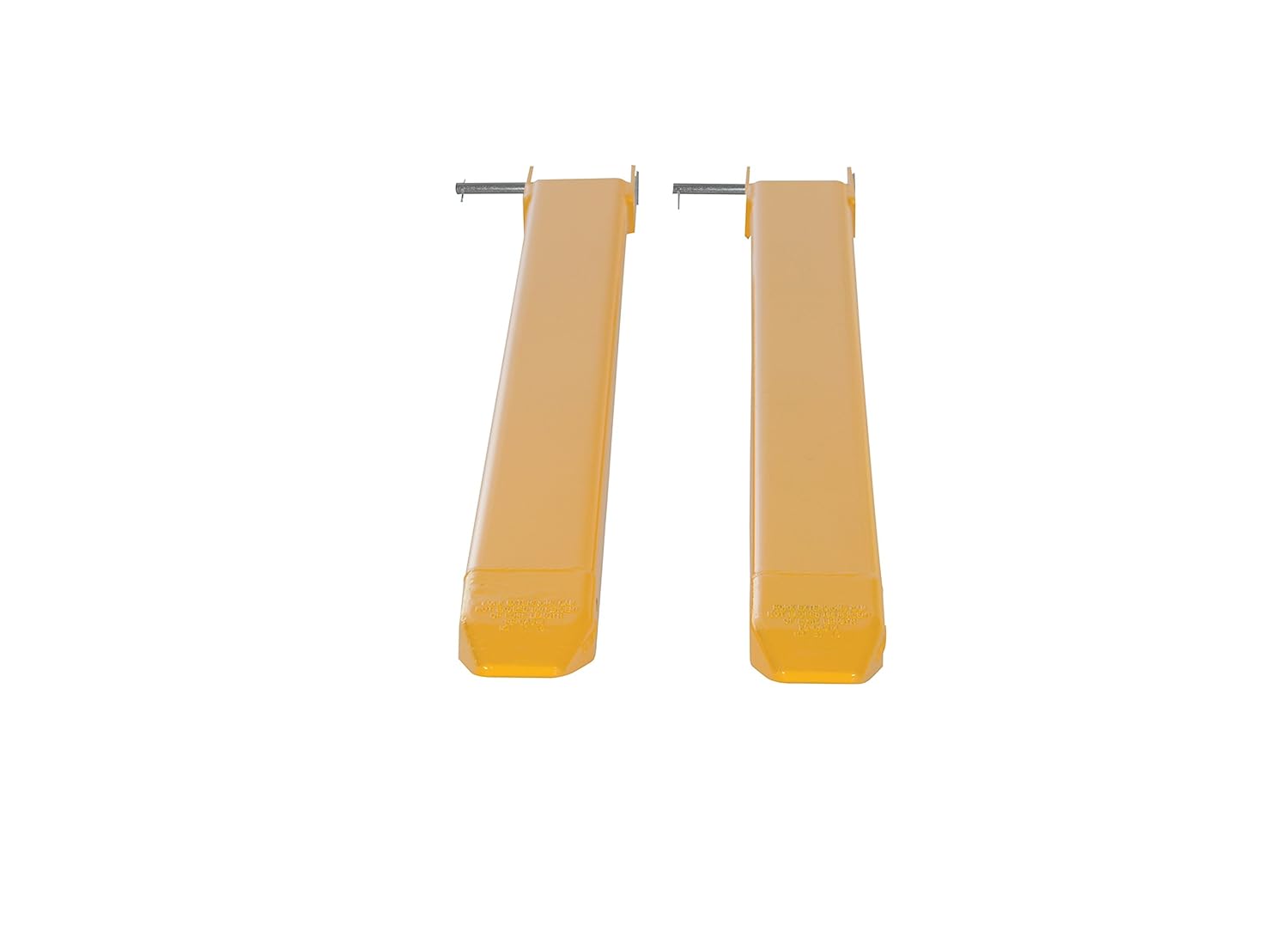 Vestil FE-4-63-P Steel Pin Style Fork Extensions 4 in. x 63 in. 4000 Lb. Capacity Yellow