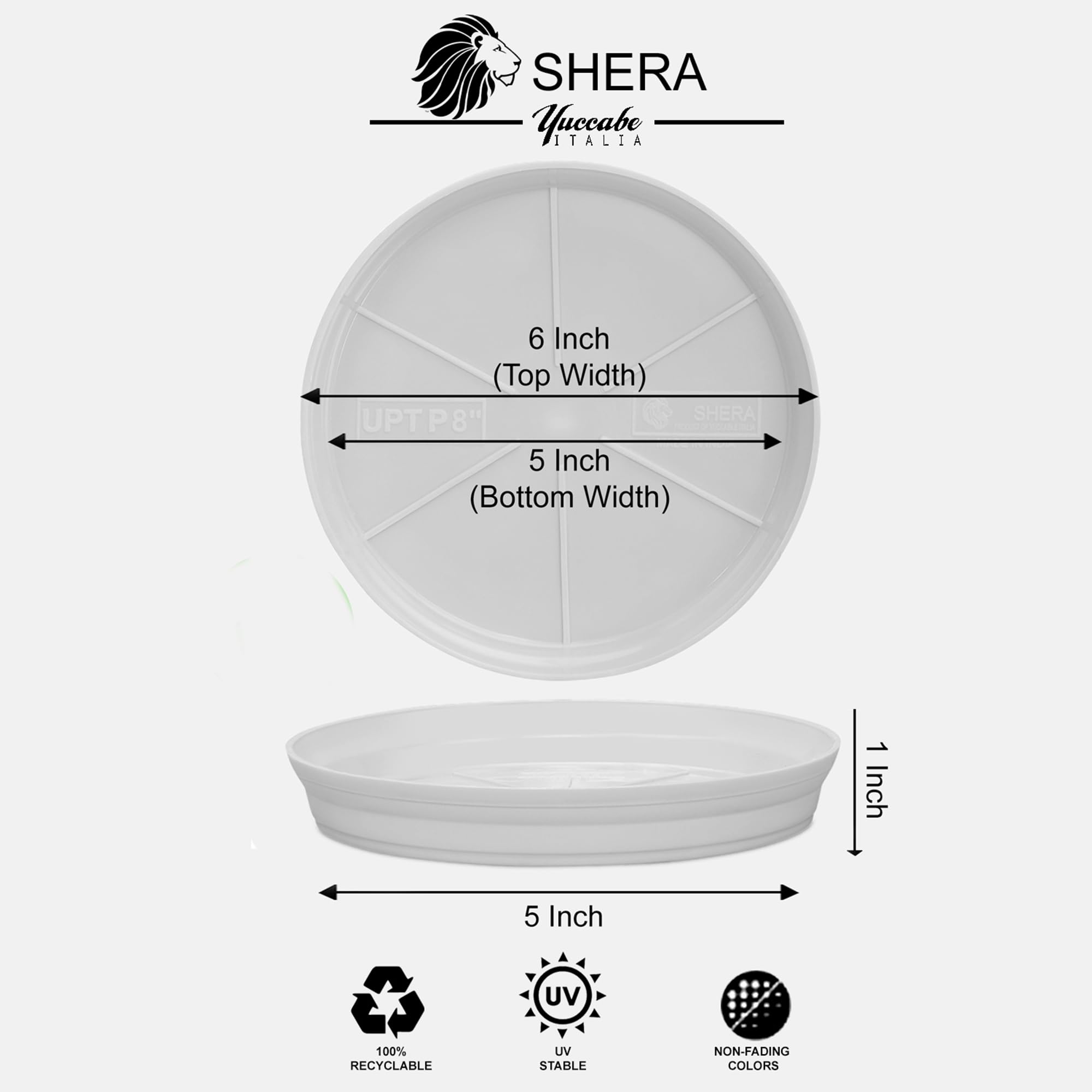Yuccabe Italia Shera Planter Under Plates - 6 Pack -3