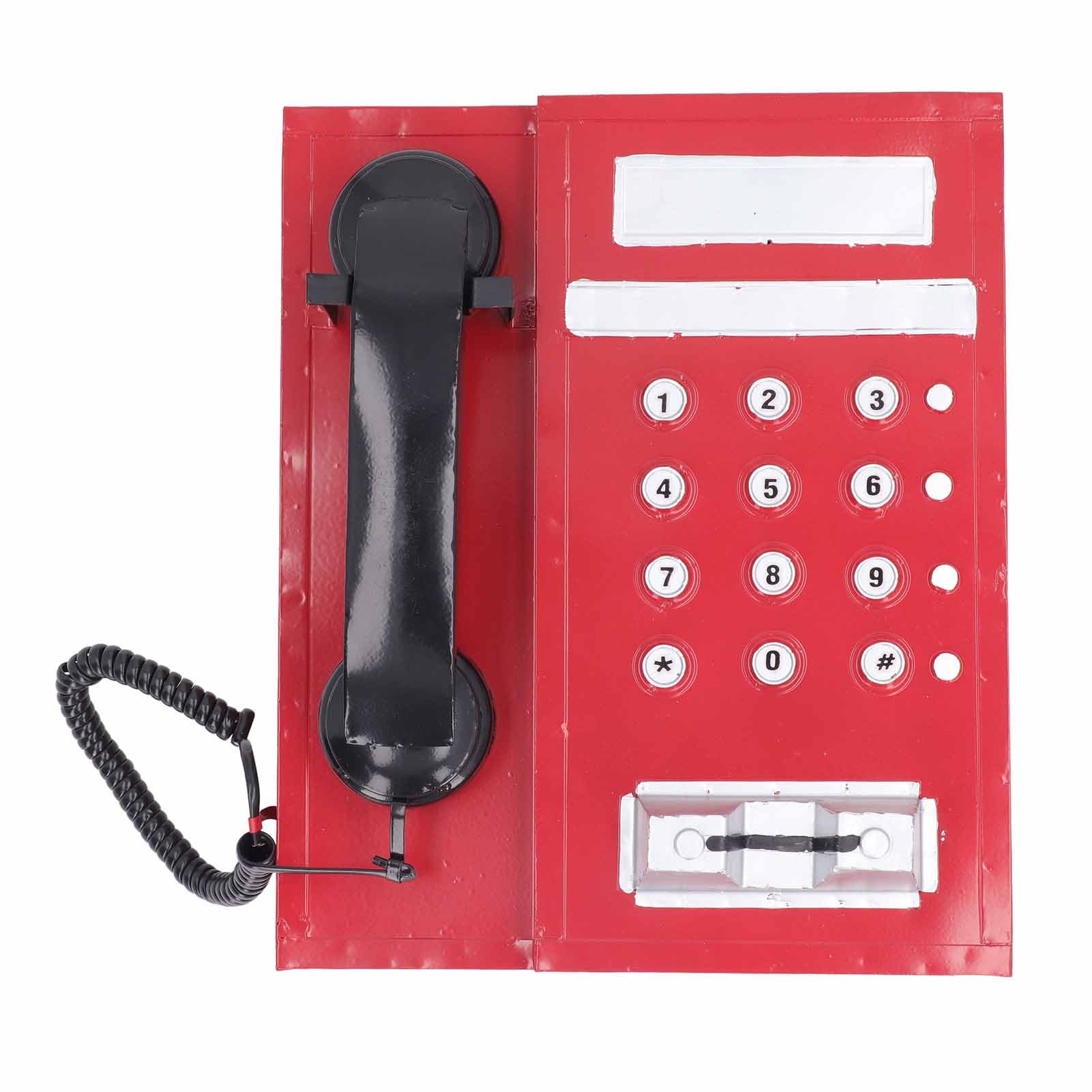 Modello di telefono retrò, simulazione modello di telefono vecchio stile squisito innovativo, modello di telefono in stile vintage per giochi di ruolo fotografici, oggetti di (Rojo)