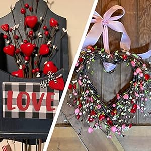 6 PCS Red White Heart and Berry Picks, Artificial Berry Flowers for Wedding Floral Arrangement Wreath Table Centerpiece 6 PCS Red White Heart and Berry Picks Artificial Berry Flowers for Wedding Floral Arrangement Wreath Table Centerpiece